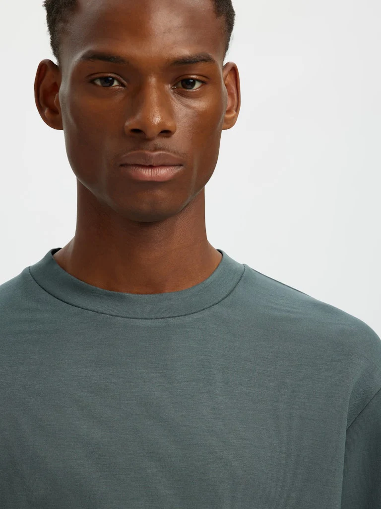 Selected miesten collegepaita MANUEL SOFT CREW NECK, Balsam Green - Image 4