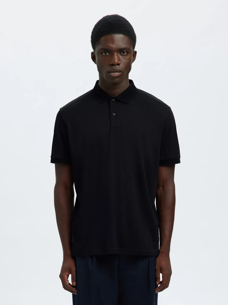 Selected miesten pikeepaita SLHFAVE Button SS Polo, musta