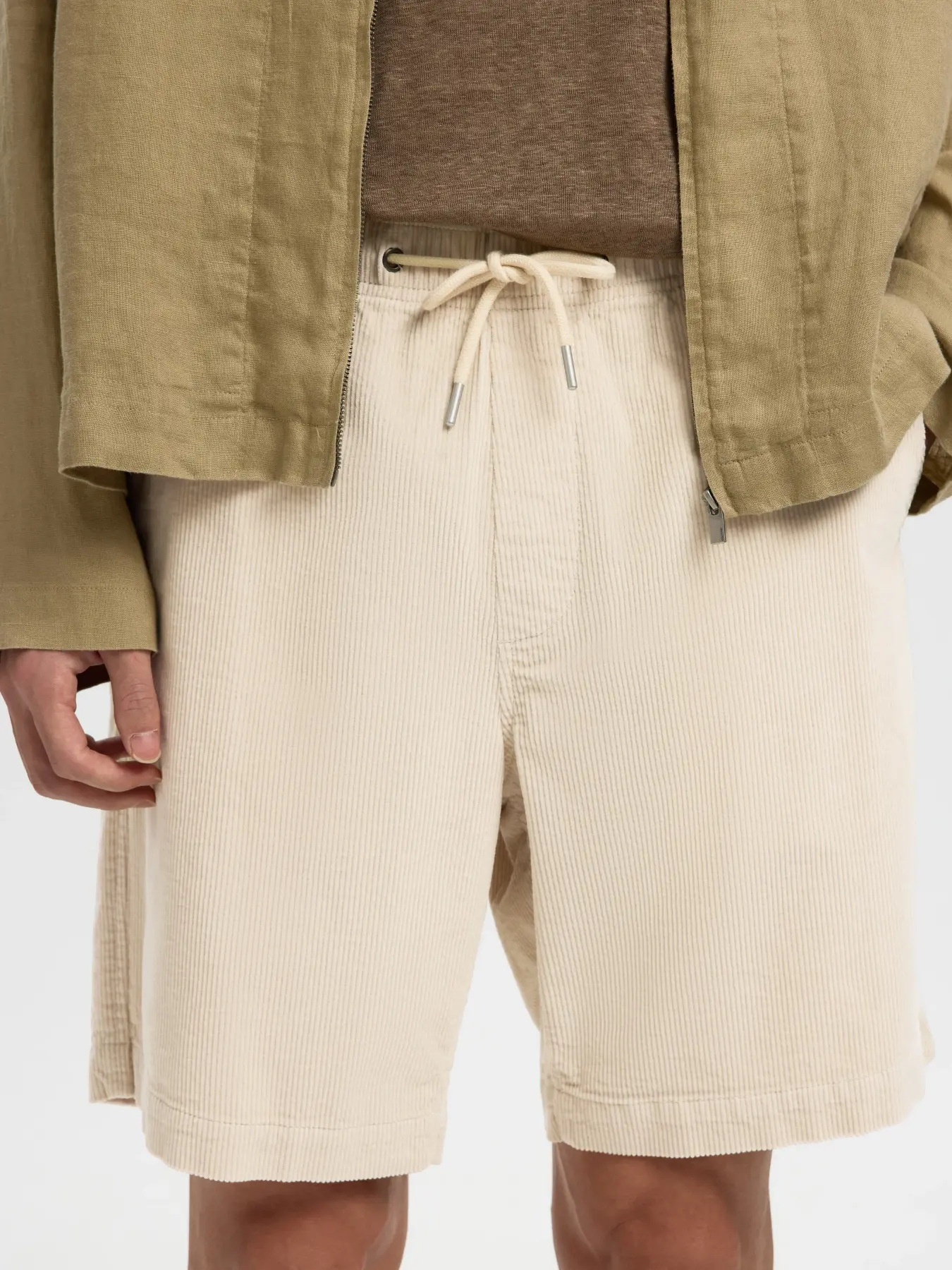Selected miesten shortsit SLHREGULAR-JACE Corduroy Shorts, Fog - Image 5