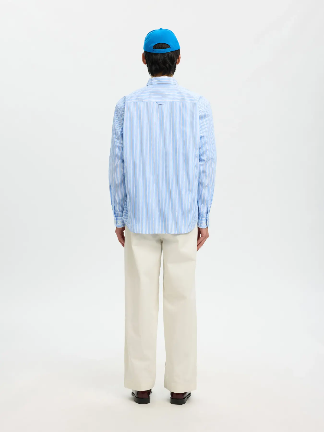 Selected miesten kauluspaita SLHRLXHOTEL Amour EMB LS Shirt, vaaleansininen - Image 2