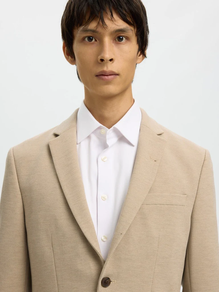 Selected miesten bleiseri SLIM-AITOR Jersey BLZ Flex, hiekka - Image 5
