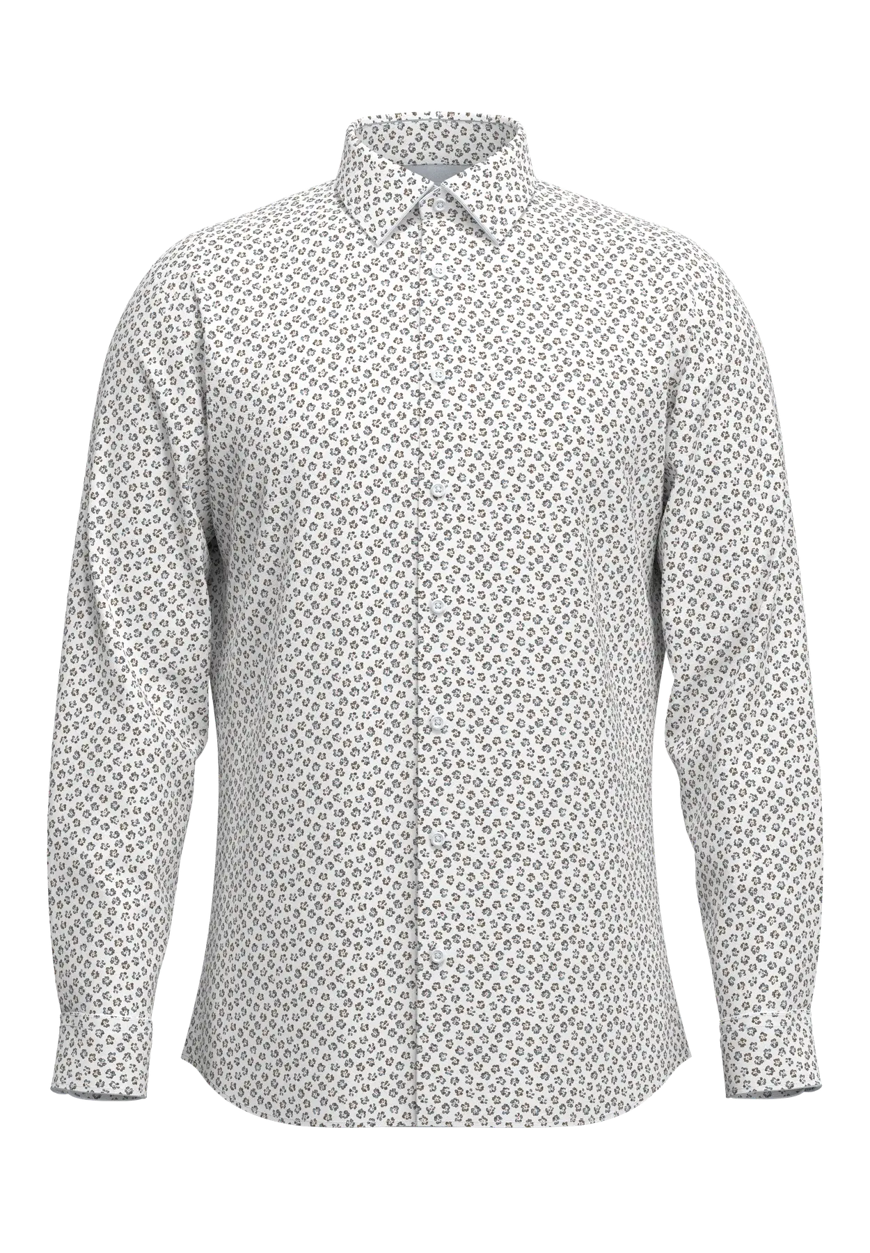 Selected kauluspaita SLHSLIM-Performance Shirt  LS AOP, Bright White Multi D
