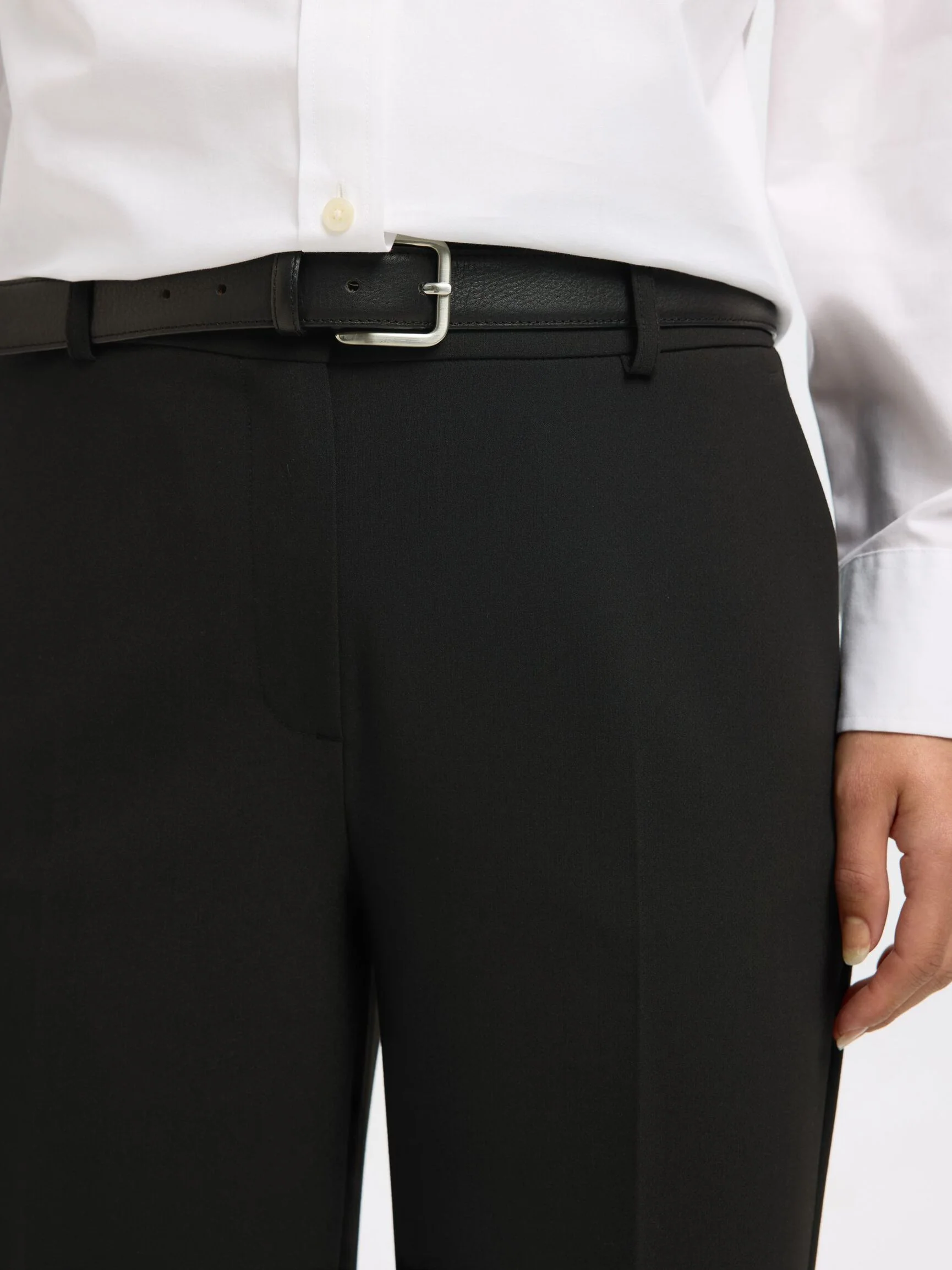 Selected Femme naisten housut SLWRITA MW Wide Pant, musta - Image 3