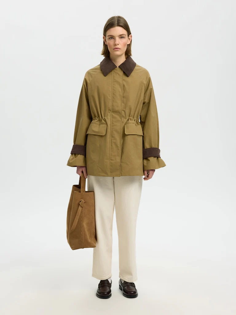 Selected Femme naisten takki SLWWilma Waxed Clair Jacket NOOS, Tigers Eye - Image 10