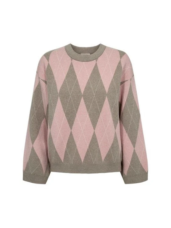 Freequent naisten neulepusero SORA PULLOVER, vaaleanpunainen kuosi