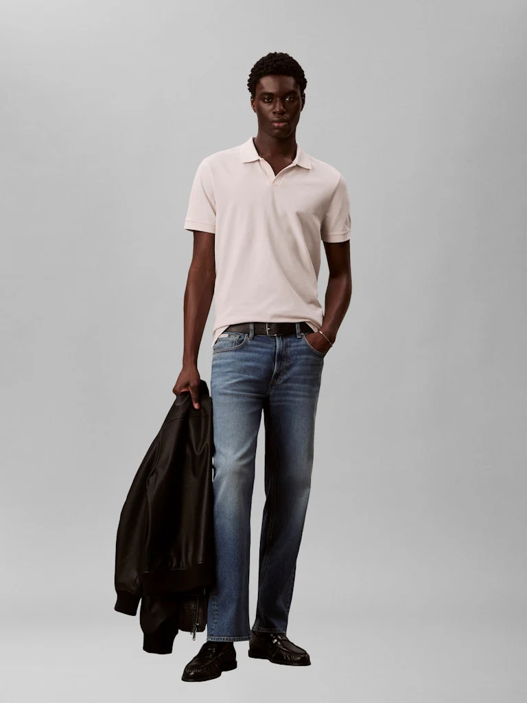 Calvin Klein Jeans miesten pikeepaita SS Open Collar Casual Pique Polo, kerma - Image 3