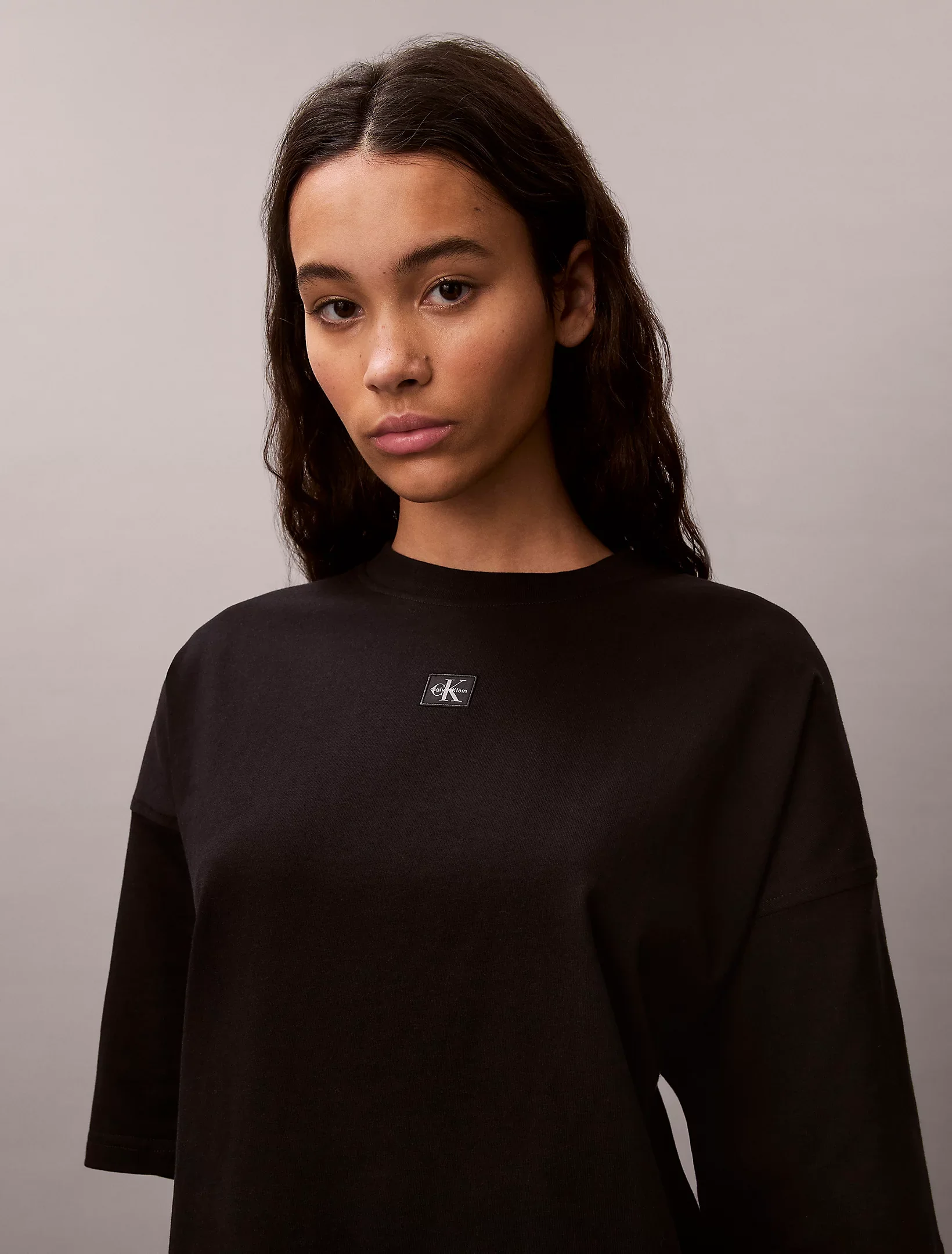 Calvin Klein Jeans naisten t-paitamekko SS WOven Label Oversized Tee Dress, musta - Image 3