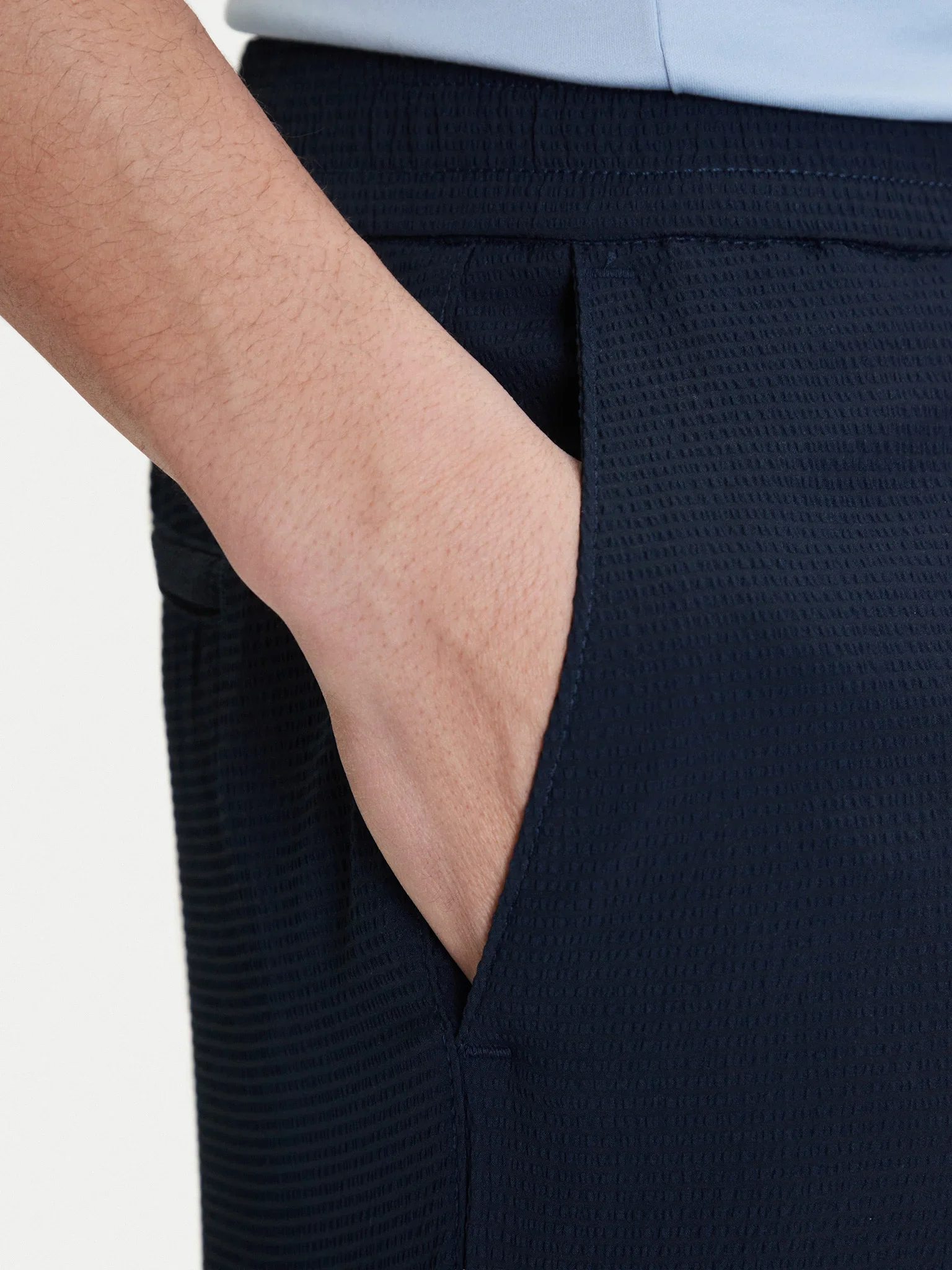 Calvin Klein Menswear miesten shortsit Straight Seersucker Elastic 7", tummansininen - Image 3