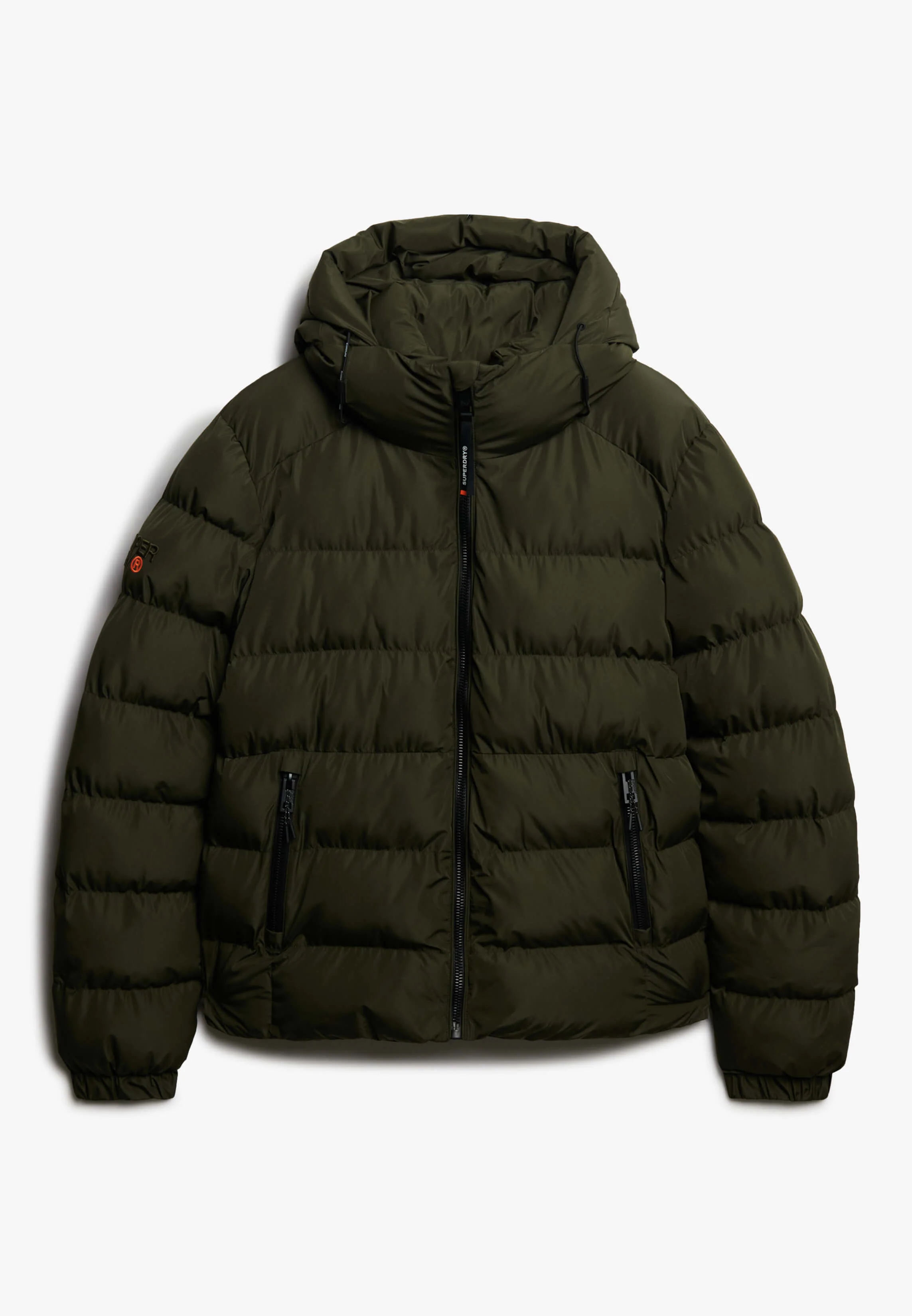 Superdry Miesten Talvitakki, Hooded Sports Puffer Jacket Tummanvihreä - Image 2