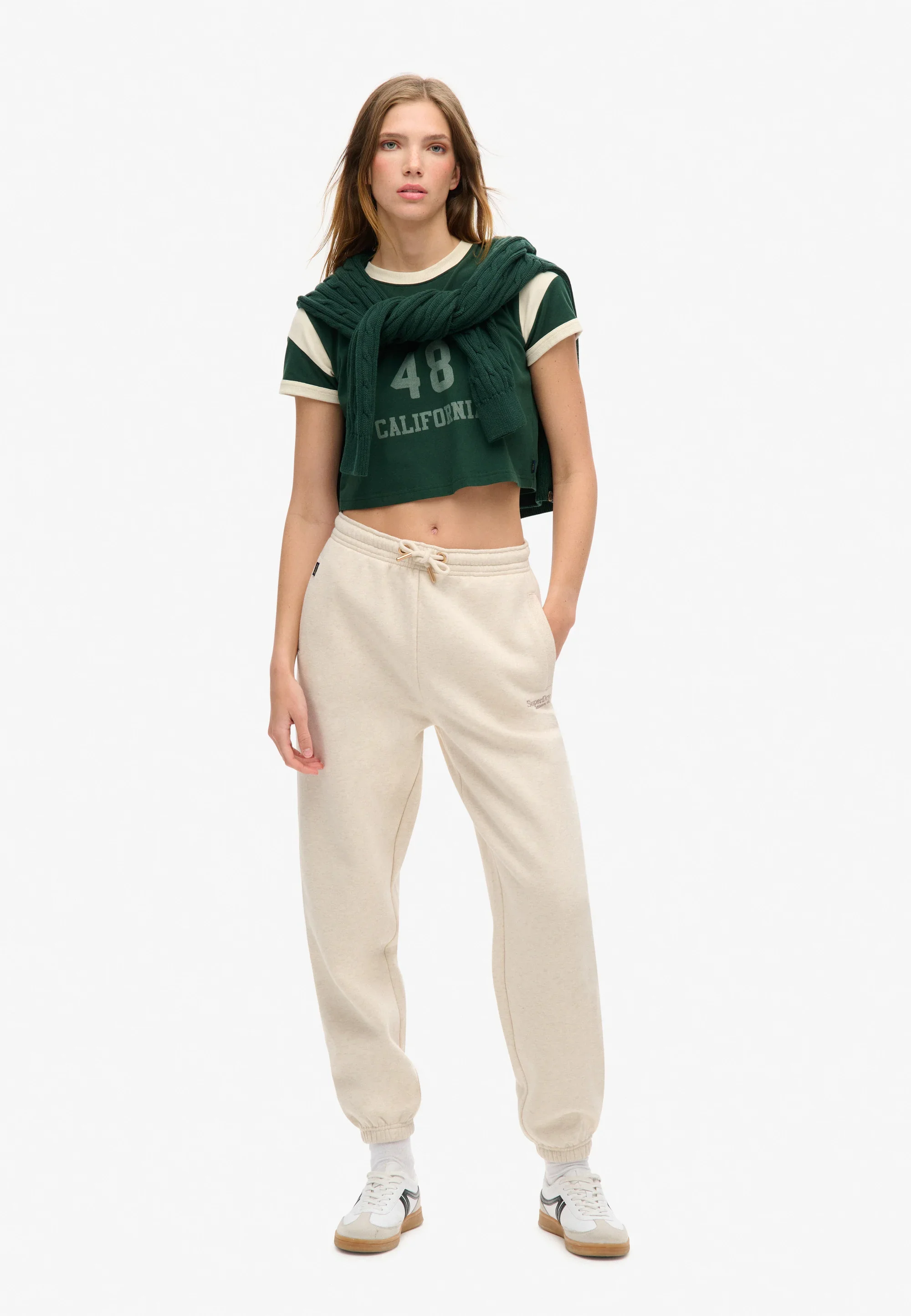 Superdry naisten collegehousut, Essential Logo Jogger Hb Hiekka - Image 2