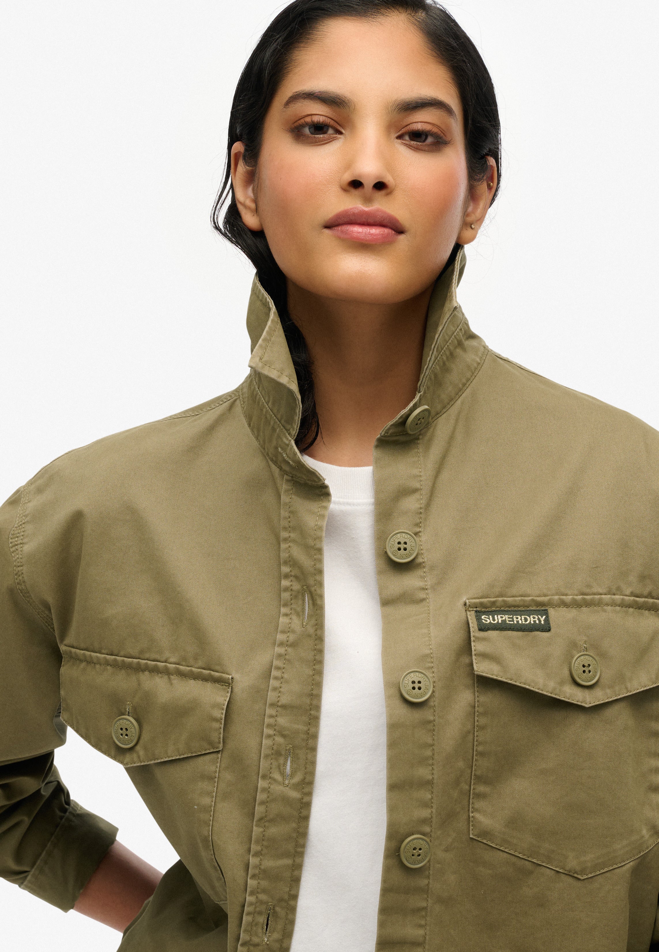 Superdry naisten paita, Military Emb Oversized Shirt Armeijanvihreä - Image 2