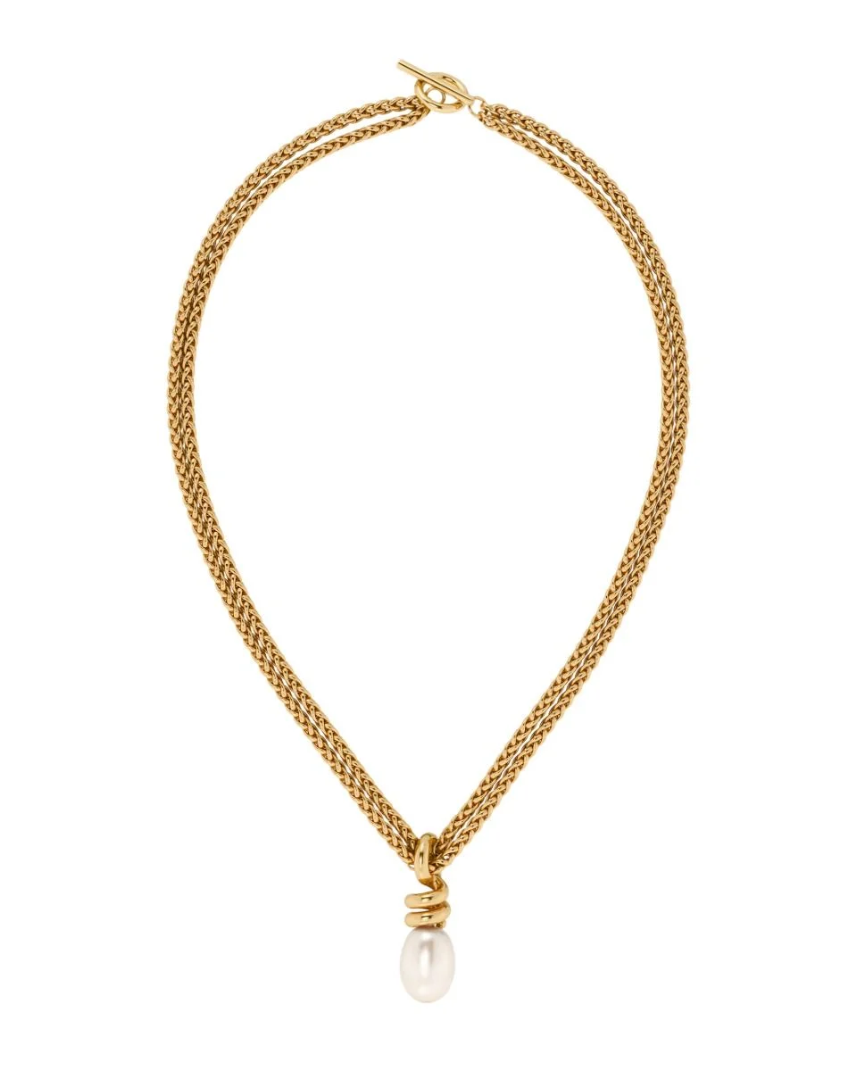 Edblad kaulakoru Swivel Necklace Pearl L, Gold pleated