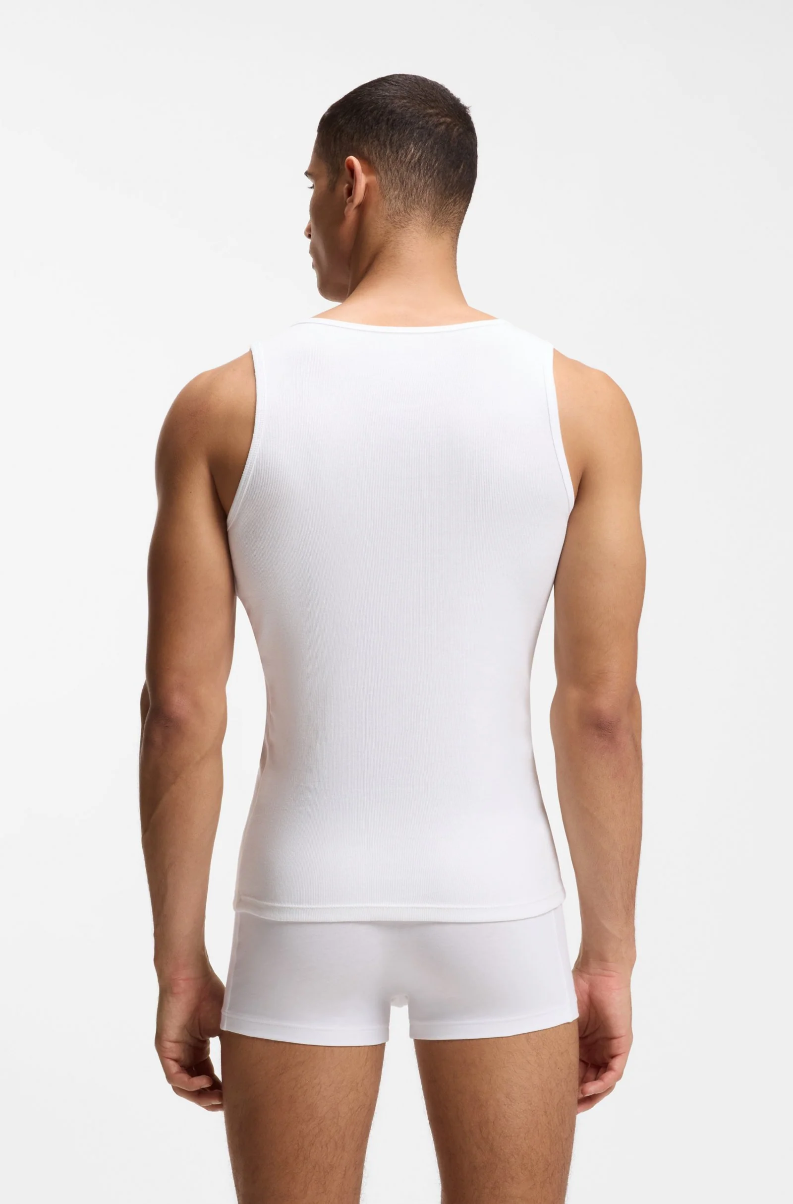 Hugo Boss miesten hihaton paita Tank Top Rib Classic, valkoinen - Image 3