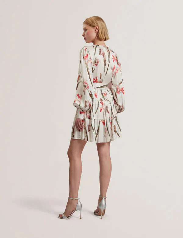 Ted Baker naisten mekko, CUIABA neck Mini Dress Valkopohjainen Kuosi - Image 2