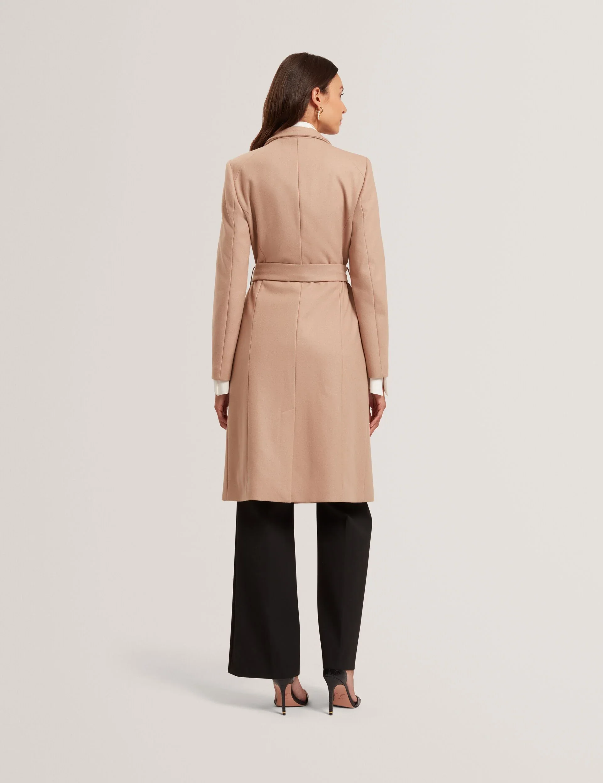 Ted Baker naisten villakangastakki, ROSE MID LENGHT BELTED WOOL COAT Kameli - Image 2
