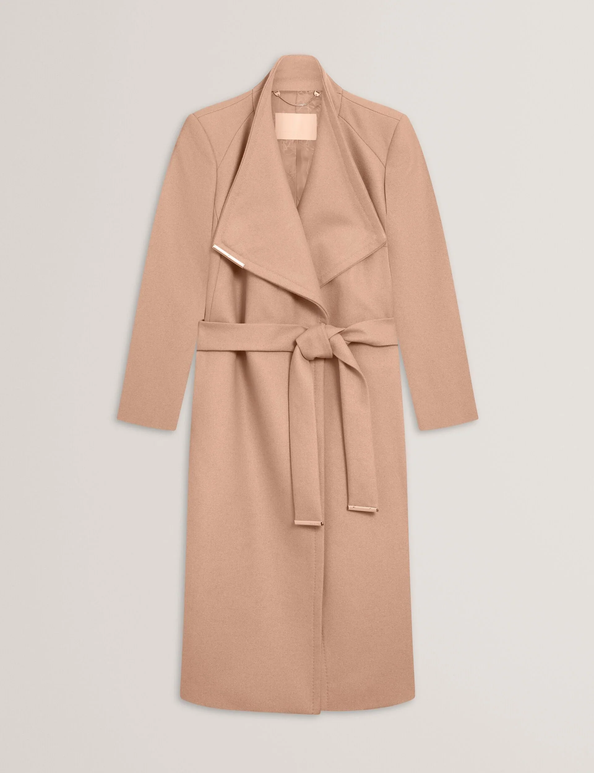 Ted Baker naisten villakangastakki, ROSE MID LENGHT BELTED WOOL COAT Kameli - Image 4