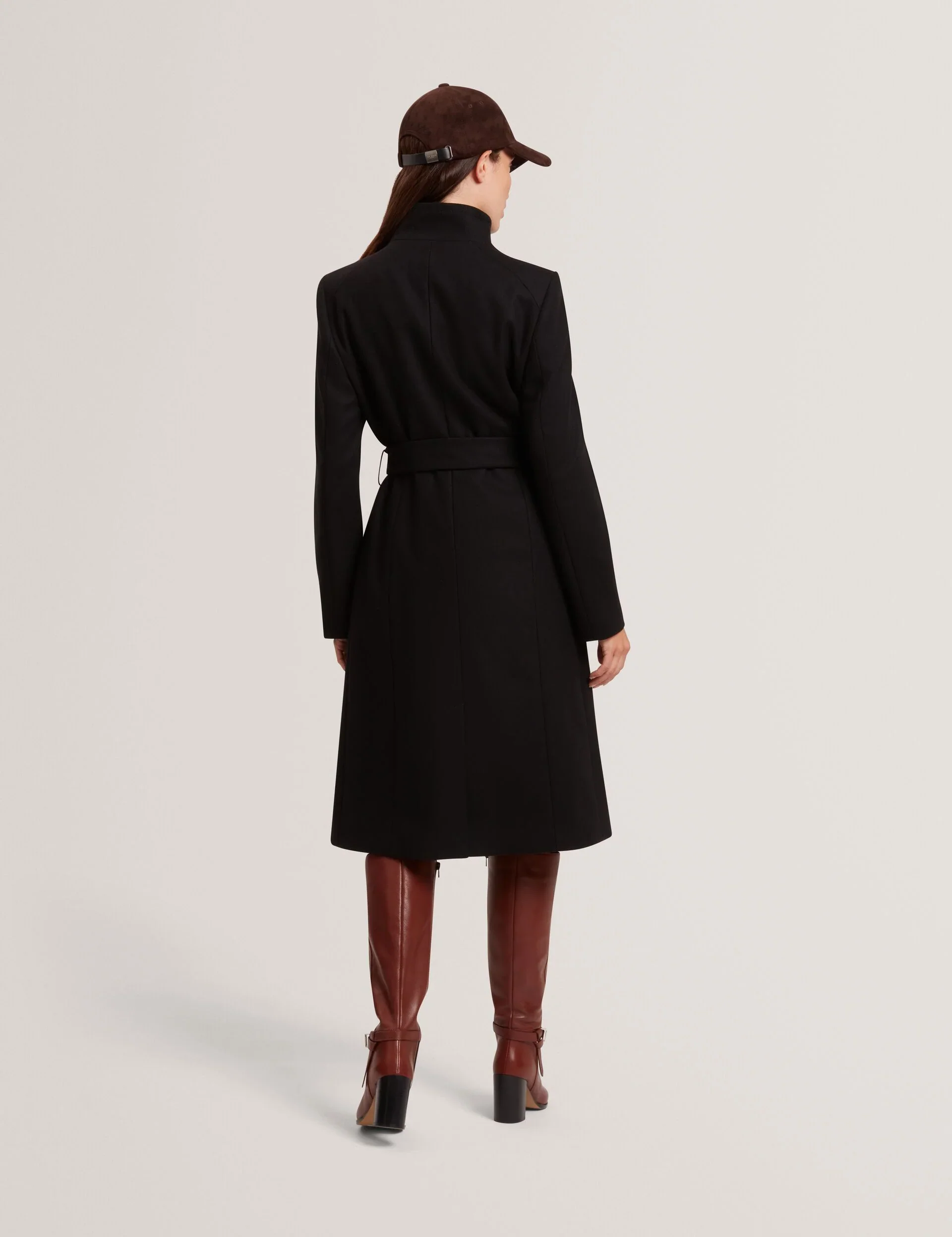 Ted Baker naisten villakangastakki, ROSE MID LENGHT BELTED WOOL COAT Musta - Image 2