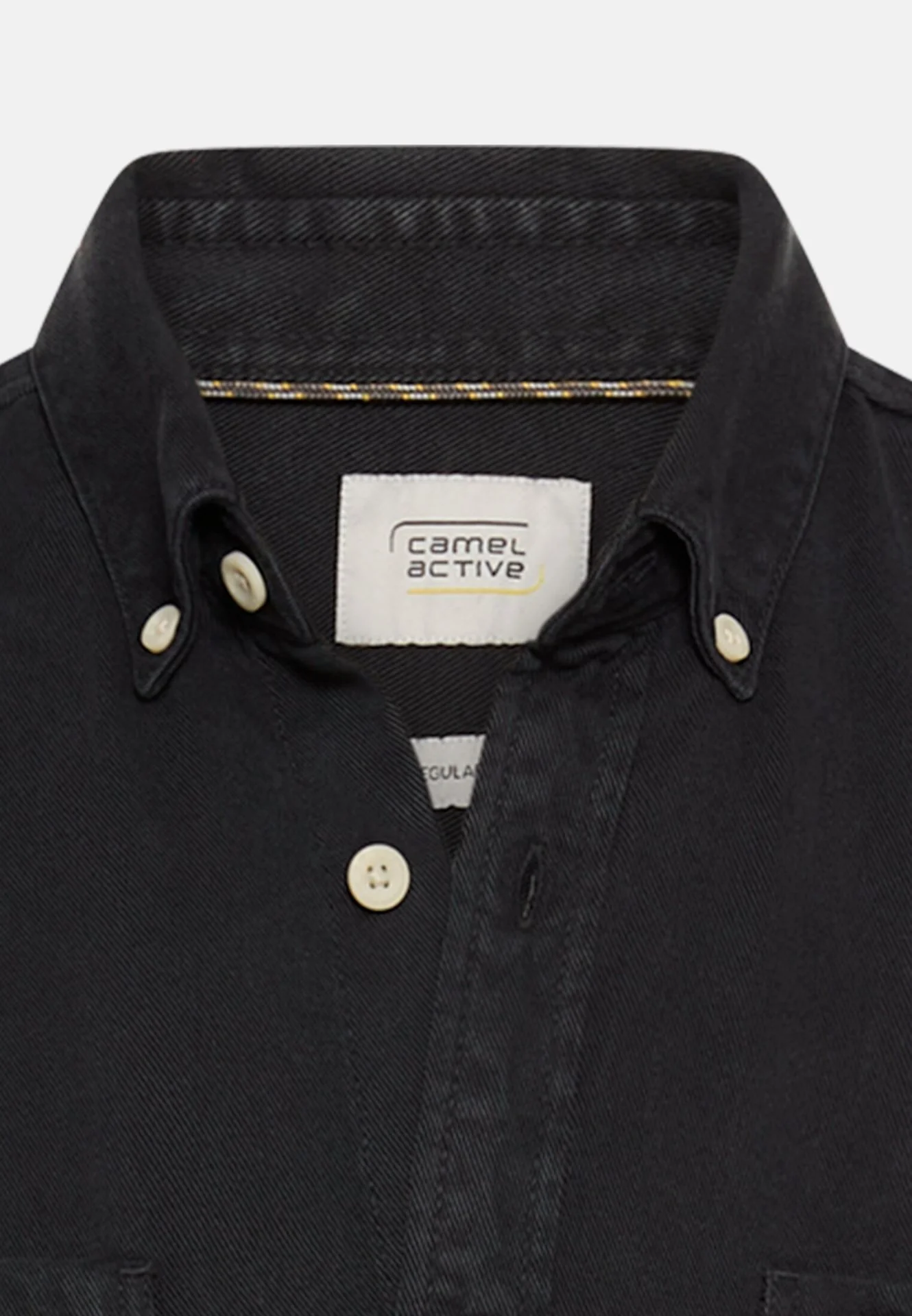 Camel Active miesten kauluspaita Tencel LS Shirt, musta - Image 3