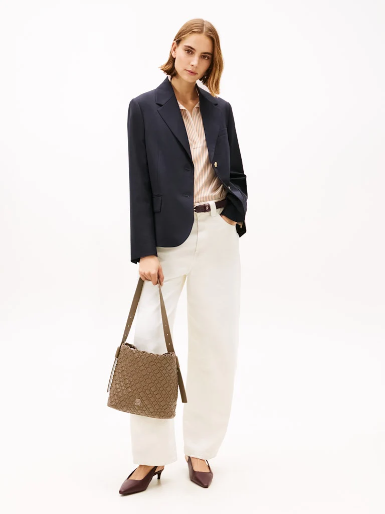 Tommy Hilfiger naisten laukku TH BRAIDED SHOULDER BAG, kitti