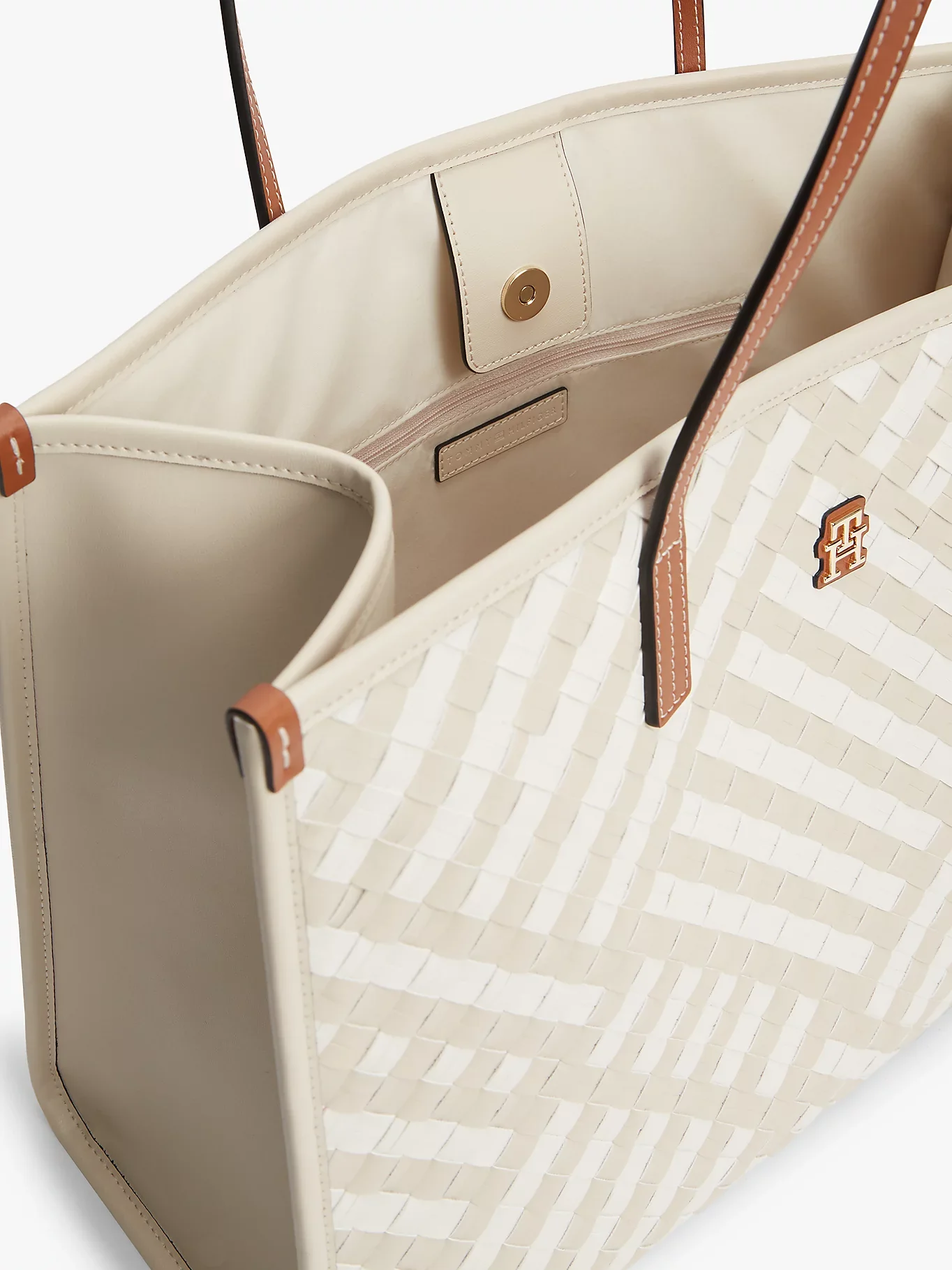 Tommy Hilfiger naisten laukku City Tote, kuosillinen beige - Image 4