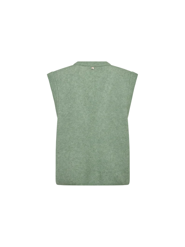 Mos Mosh naisten neuleliivi Thora Knit Vest, vaaleanvihreä - Image 4
