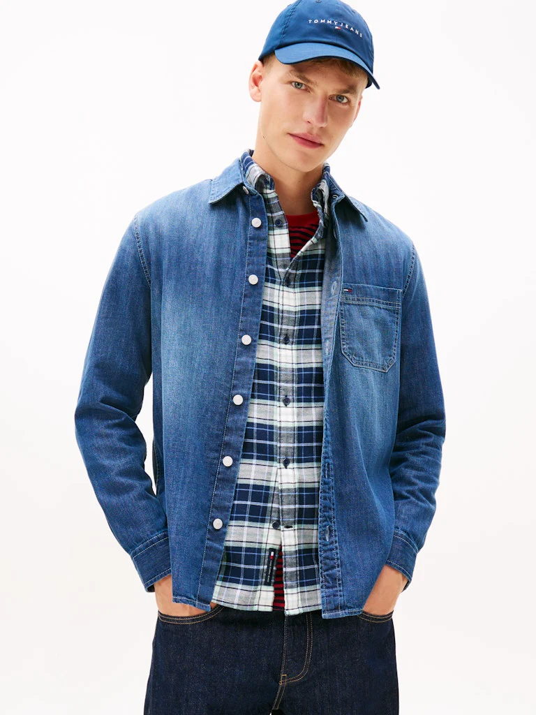 Tommy Jeans miesten farkkupaita TJM Denim Regular Fir Shirt EXT, sininen