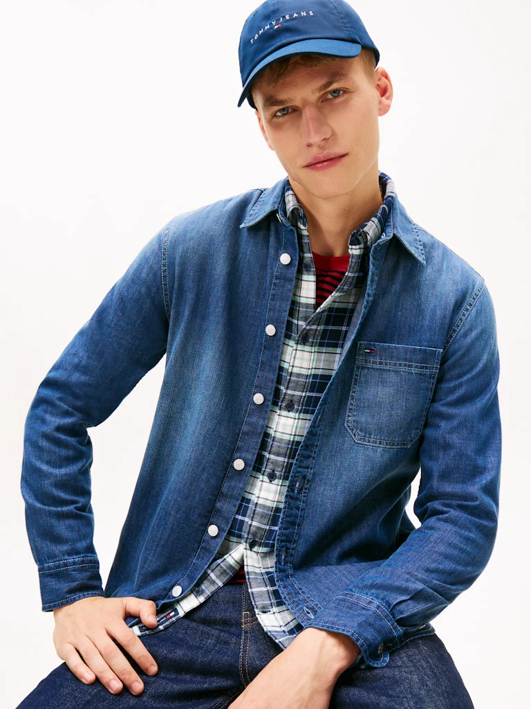 Tommy Jeans miesten farkkupaita TJM Denim Regular Fir Shirt EXT, sininen - Image 5