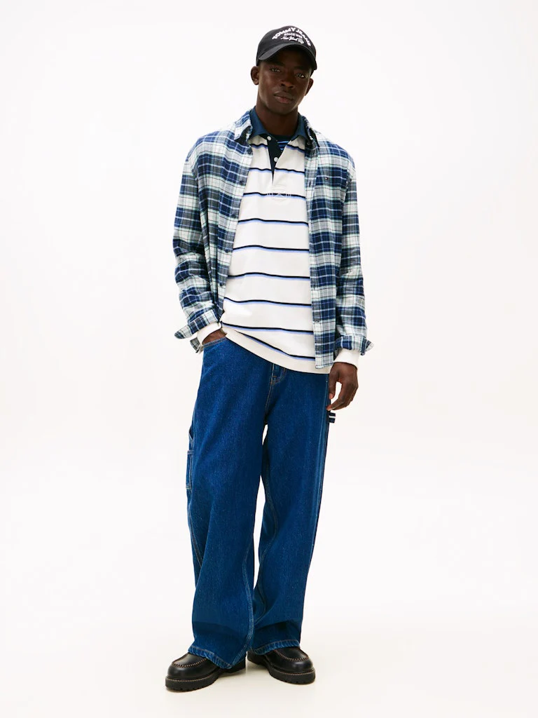 Tommy Jeans miesten kauluspaita TJM Reg Flannel Check Shirt Ext Sininen, indigo - Image 3