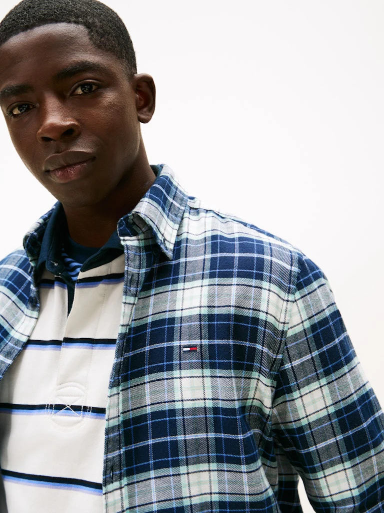 Tommy Jeans miesten kauluspaita TJM Reg Flannel Check Shirt Ext Sininen, indigo - Image 5