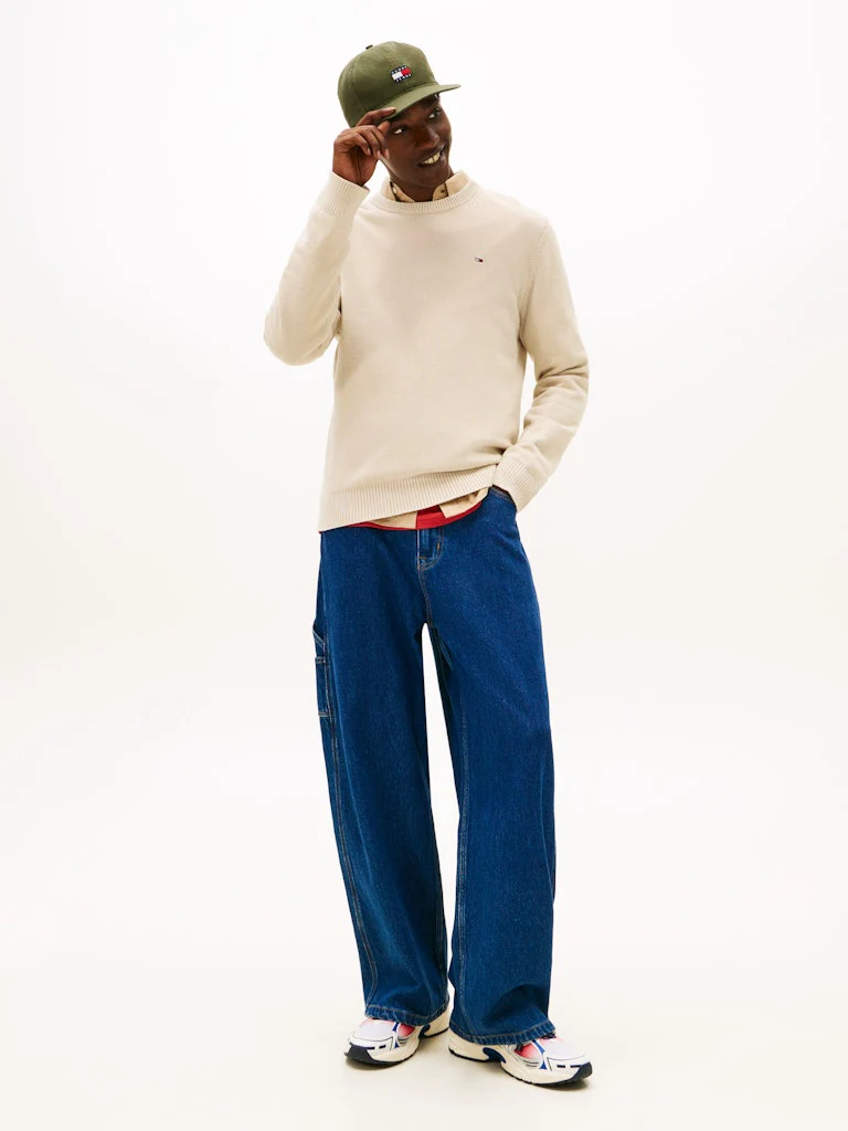 Tommy Jeans miesten neulepusero TJM Slim ESS Sweater EXT, beige - Image 3