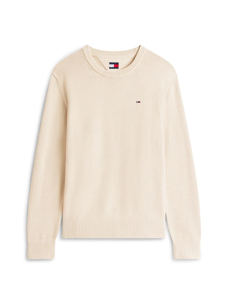 Tommy Jeans miesten neulepusero TJM Slim ESS Sweater EXT, beige - Image 4
