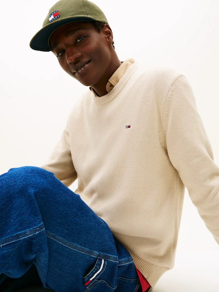 Tommy Jeans miesten neulepusero TJM Slim ESS Sweater EXT, beige - Image 5