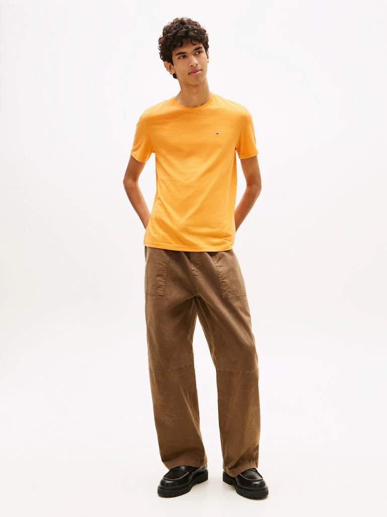 Tommy Jeans miesten t-paita Extra Slim Jersey Tee, oranssi - Image 3