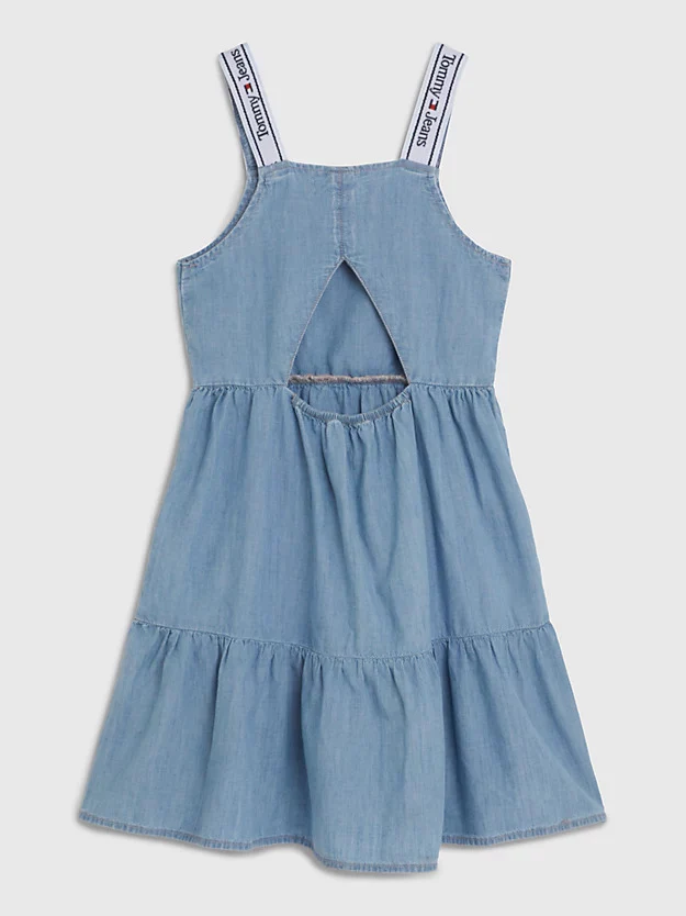 Tommy Hilfiger Childrenswear mekko, LYOCELL STRAP DENIM DRESS Vaaleansininen - Image 2