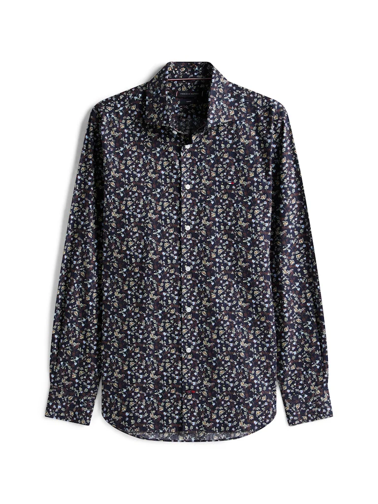 Tommy Hilfiger kauluspaita, CL - FLOWER PRINT SWS SHIRT Sininen Kuosi - Image 2