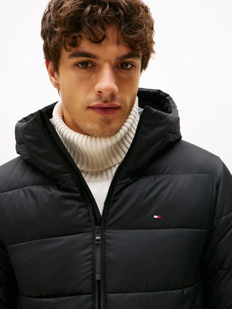Tommy Hilfiger mieesten takki, MID WEIGHT HOODED JACKET Musta - Image 5