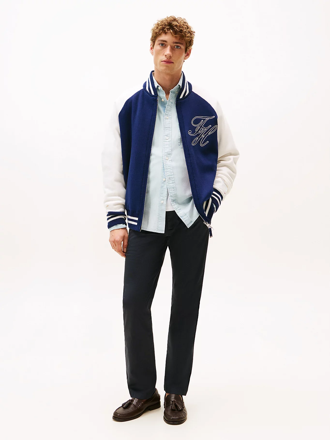 Tommy Hilfiger miesten chinot, DENTON PRINTED STRUCTURE CHINO Tummansininen