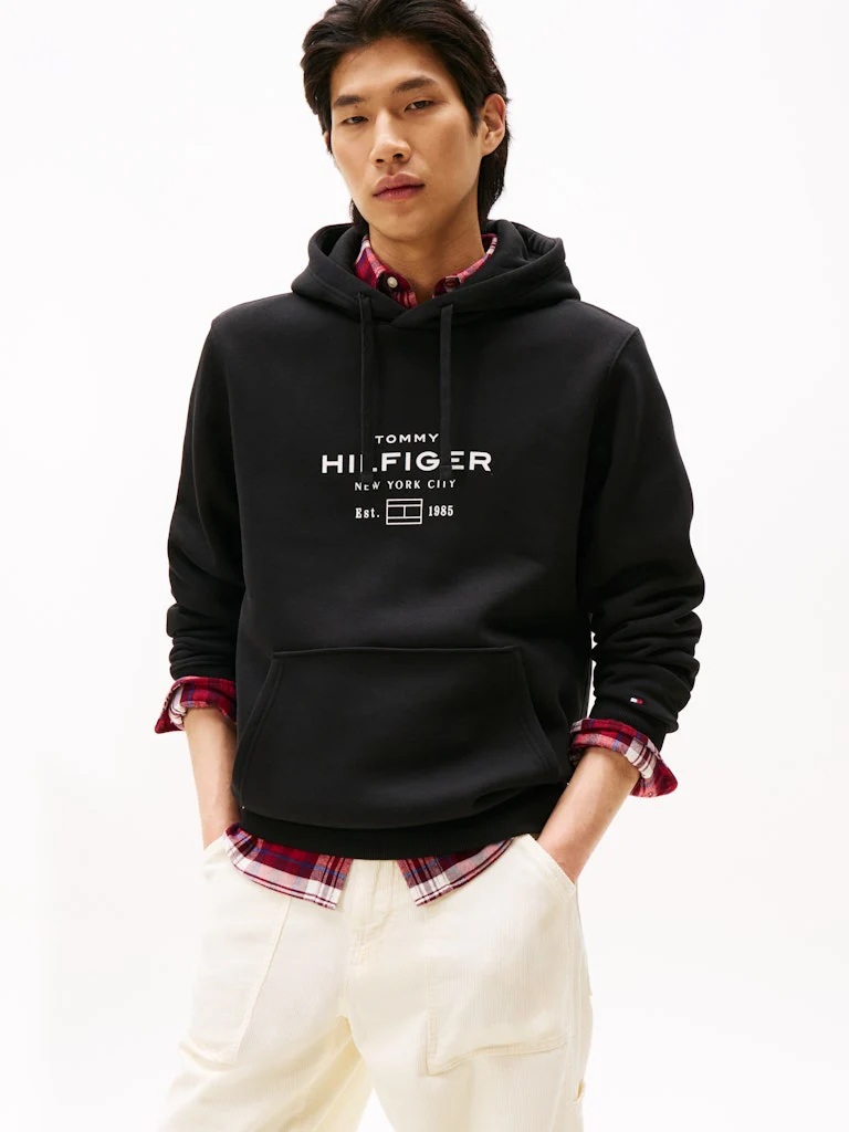 Tommy Hilfiger miesten huppari, OVAL GRAPHIC HOODIE Musta
