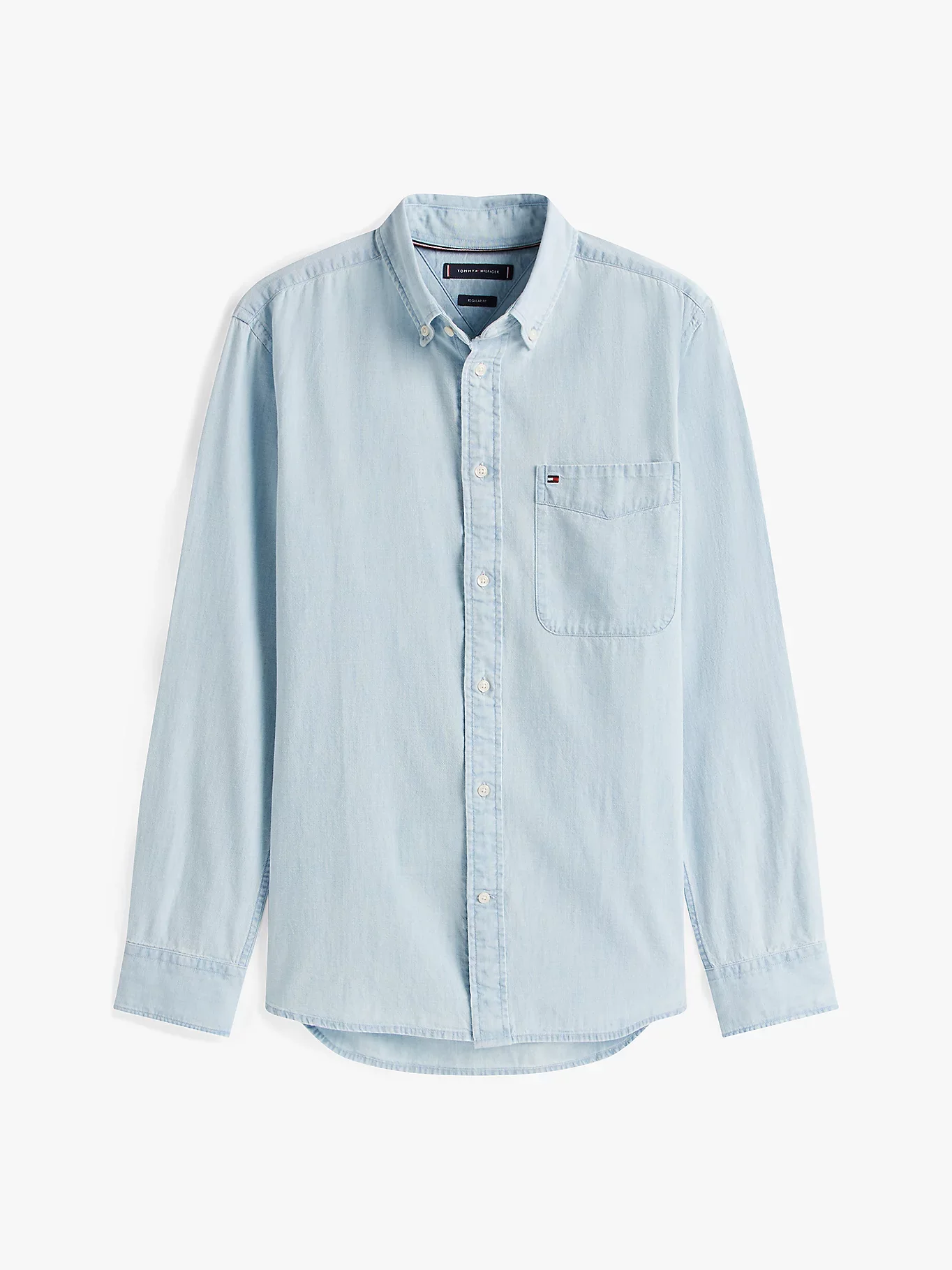 Tommy Hilfiger miesten kauluspaita, CHAMBRAY POCKET RF SHIRT Indigo - Image 3