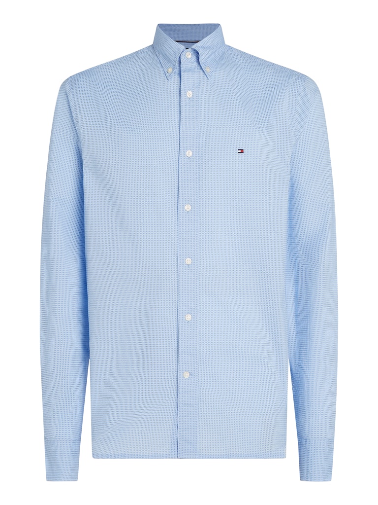 Tommy Hilfiger miesten kauluspaita, FLEX POPLIN MINI PRINT RFSHIRT Sininen Kuosi - Image 5