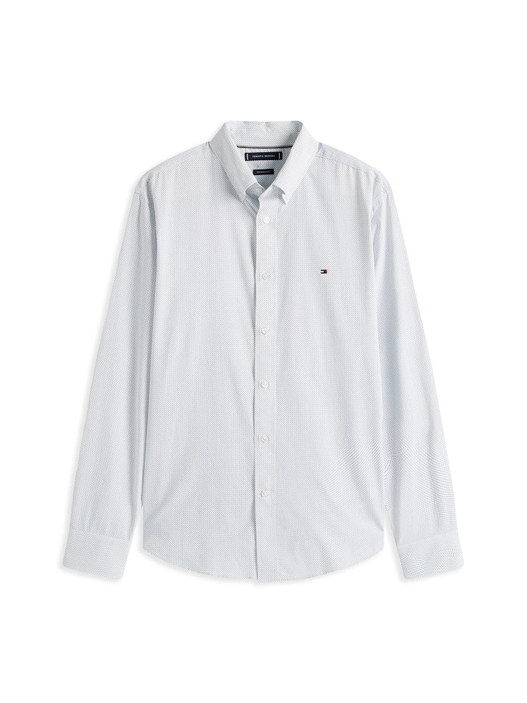 Tommy Hilfiger miesten kauluspaita, PERFORMANCE PRINT SHIRT Valkopohjainen Kuosi - Image 4