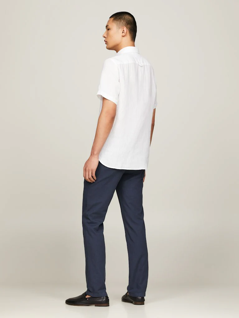 Tommy Hilfiger Miesten Kauluspaita, PIGMENT DYED LINEN RF SHIRT Valkoinen - Image 2