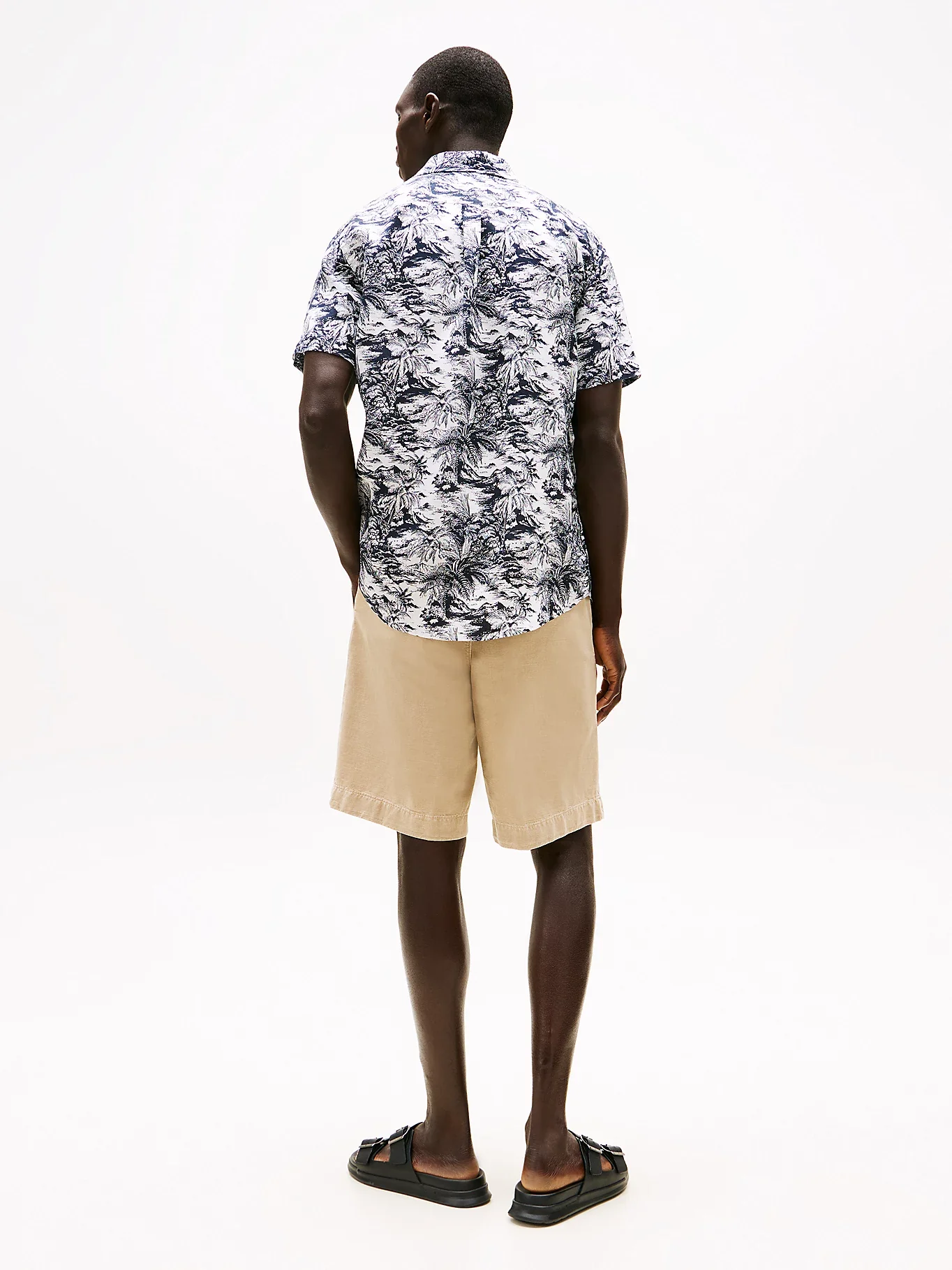 Tommy Hilfiger miesten lyhythihainen kauluspaita, LINEN VACATION PRT Sininen Kuosi - Image 2