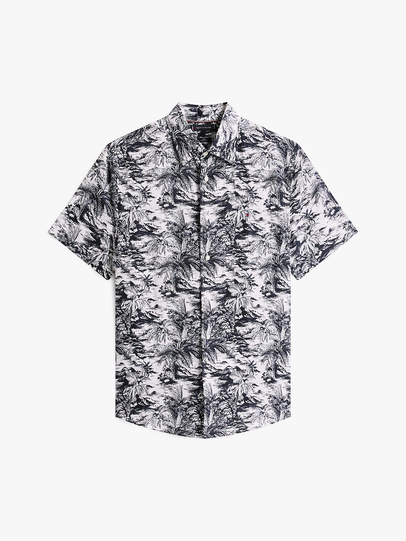 Tommy Hilfiger miesten lyhythihainen kauluspaita, LINEN VACATION PRT Sininen Kuosi - Image 3