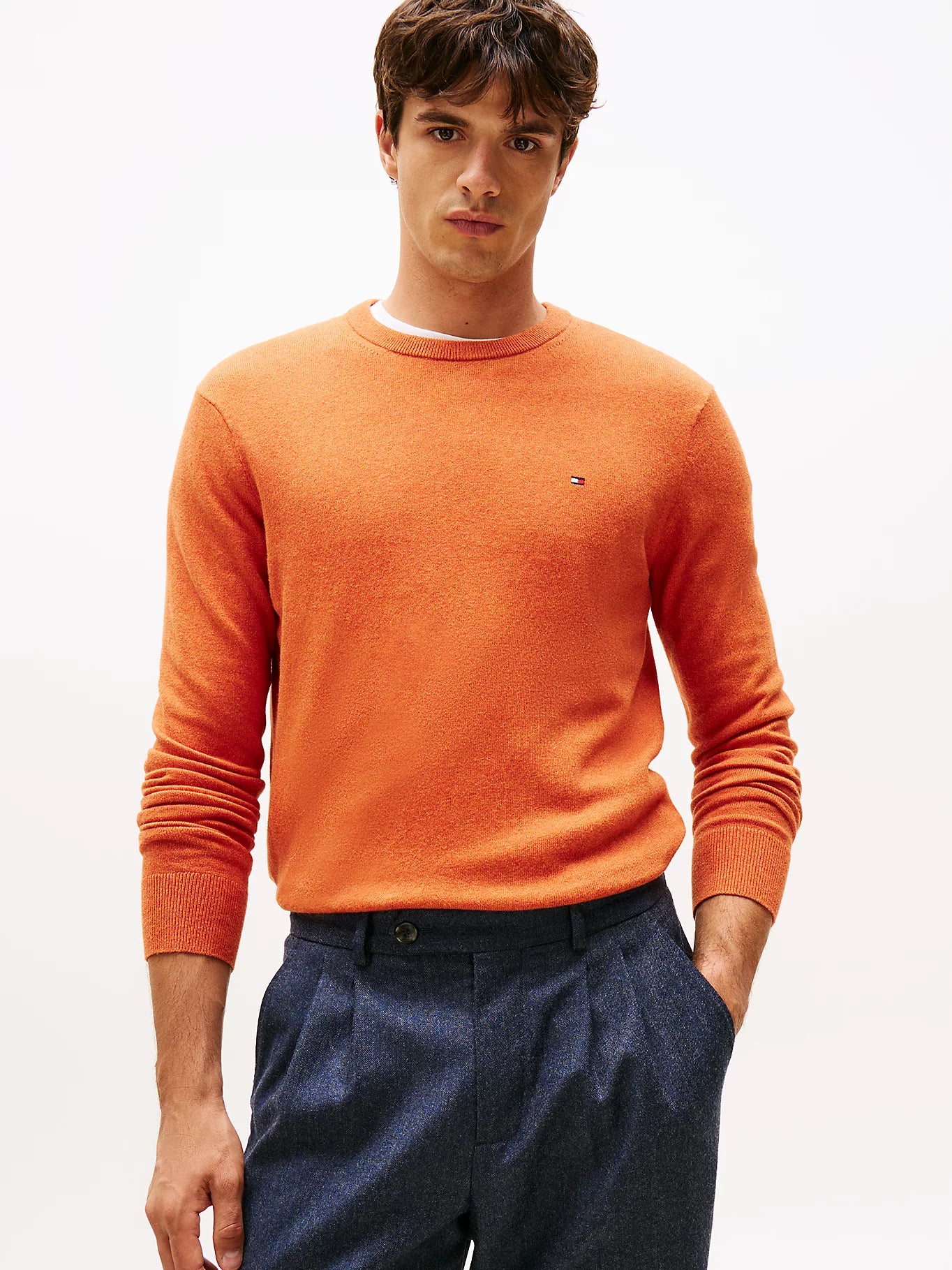 Tommy Hilfiger miesten neule, PIMA ORG CTN CASHMERE CREW NECK Oranssi
