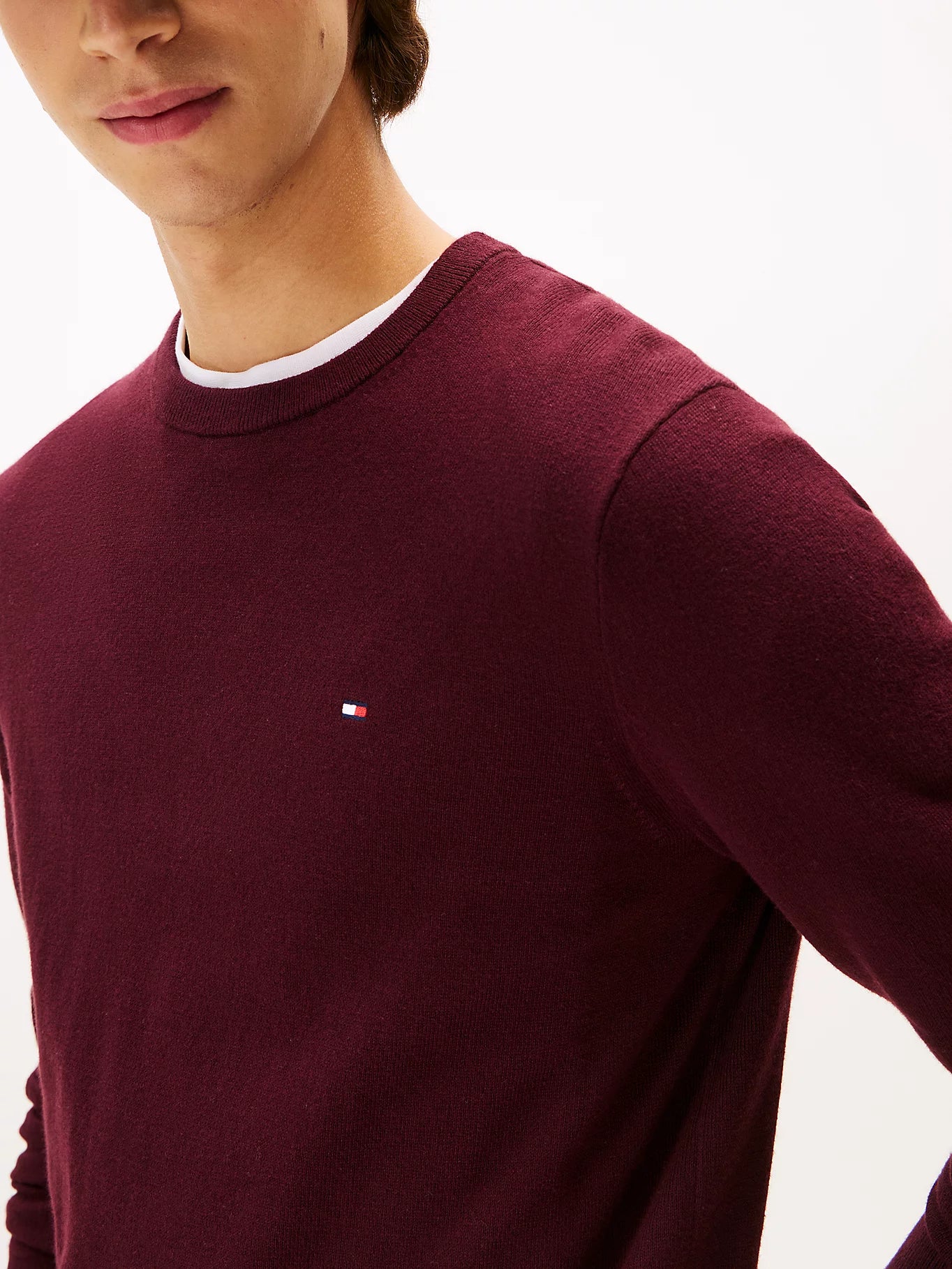 Tommy Hilfiger miesten neule, PIMA ORG CTN CASHMERE CREW NECK Viininpunainen - Image 4