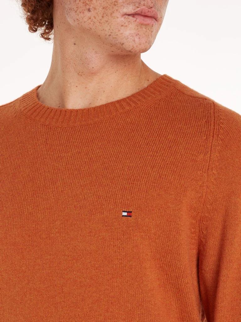 Tommy Hilfiger Miesten Neulepusero, LAMBSWOOL CREW NECK KONEPESTÄVÄ Poltettu Oranssi - Image 3