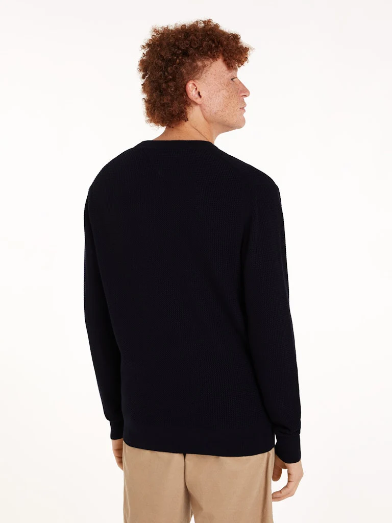 Tommy Hilfiger Miesten Neulepusero, STRUCTURE CREW NK Tummansininen - Image 2