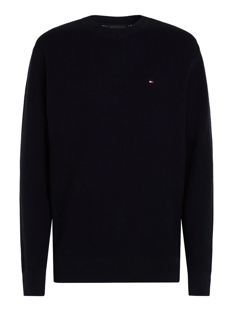 Tommy Hilfiger Miesten Neulepusero, STRUCTURE CREW NK Tummansininen - Image 4
