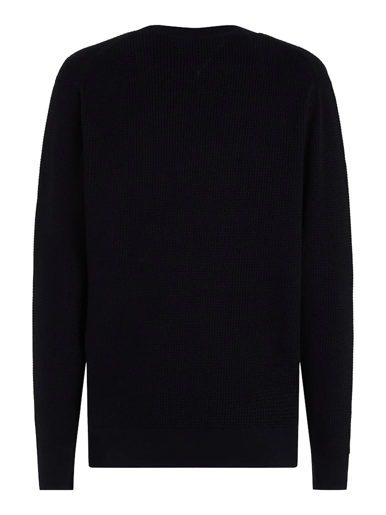Tommy Hilfiger Miesten Neulepusero, STRUCTURE CREW NK Tummansininen - Image 5